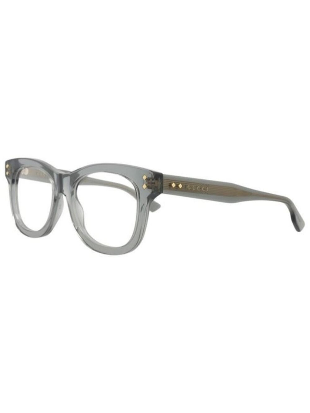 New Gucci Womens Square/Rectangle Grey Grey Transparent Fashion Designer Eyeglas